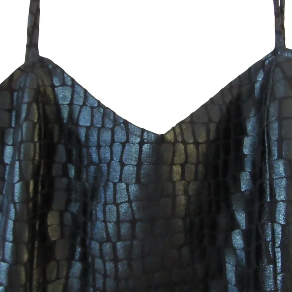 Vivienne Hu New York Black Snakeskin Python Dress 10 Sleeveless Cocktail Witchy